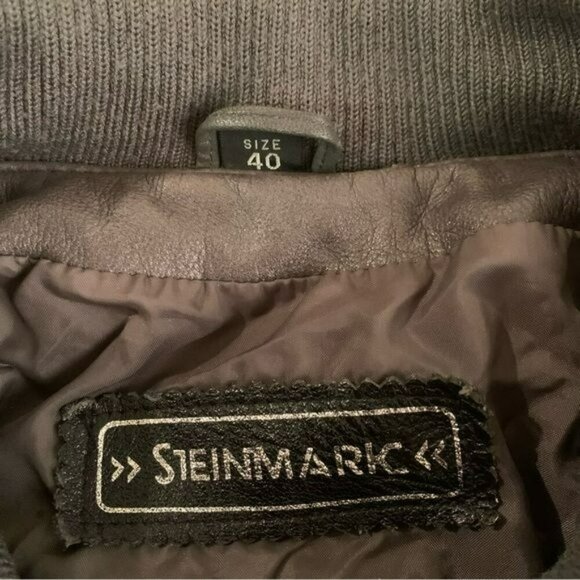 Steinmark brown vintage Leather biker jacket size 40 - Picture 7 of 12